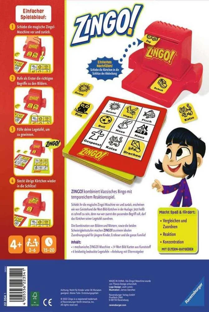 Ravensburger 22354 Jogo de Tabuleiro Zingo!