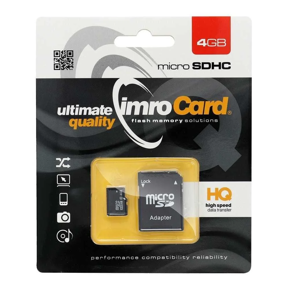 Cartáo de memória Imro Microsd 4gb com adaptador .