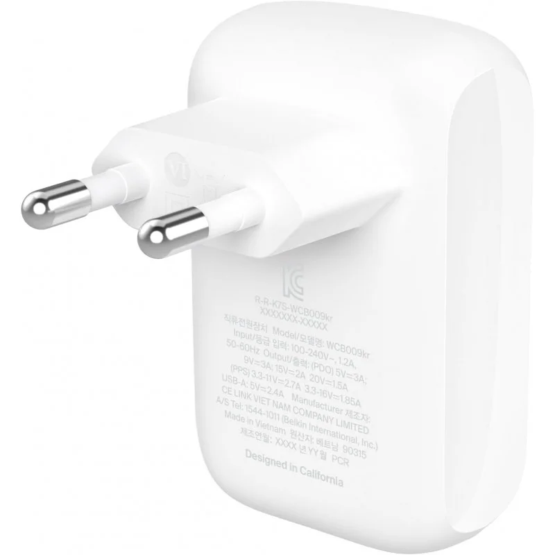 Belkin Double Wall Charger Usb-C Usb-A 42w