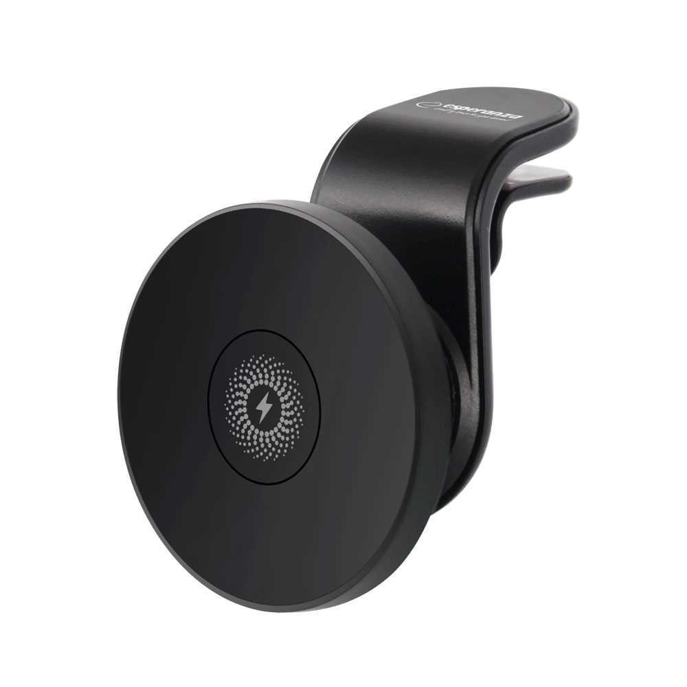 Esperanza Magnetic Car Air Vent Holder With Wireless Charger For Smartphones Hoop