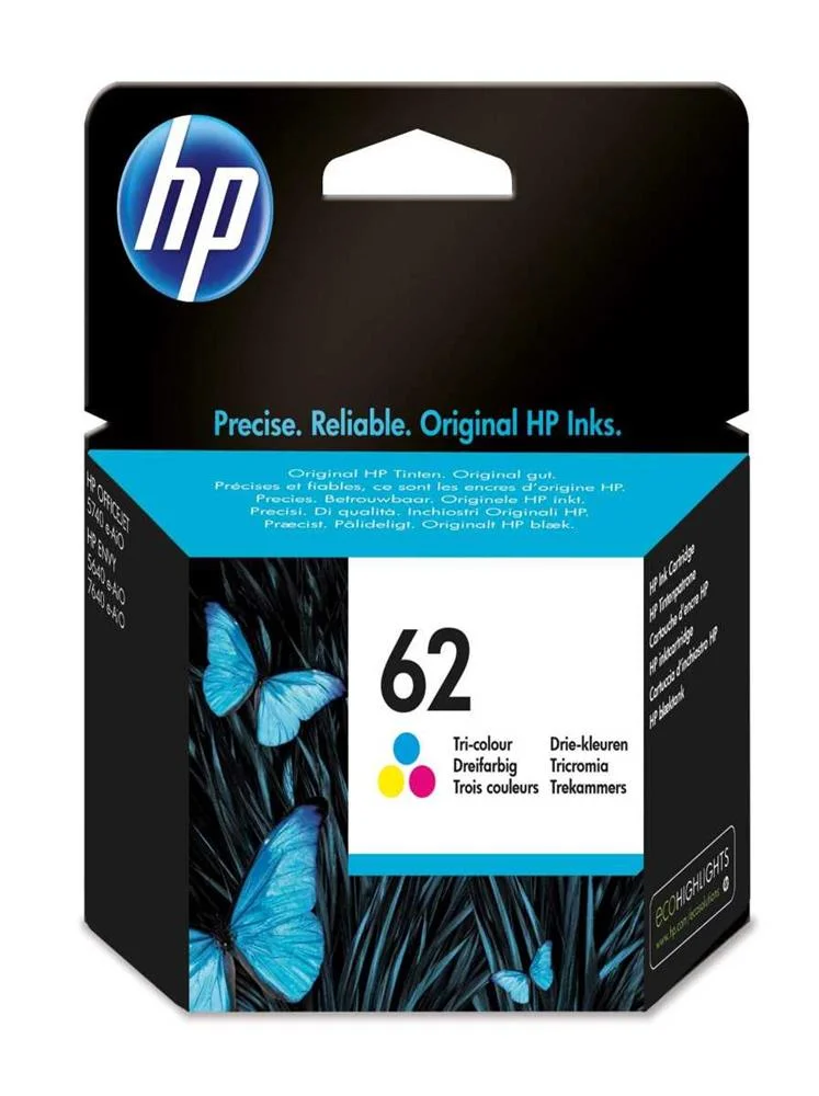 HP TINTEIRO ORIGINAL 62 TRICOLOR
