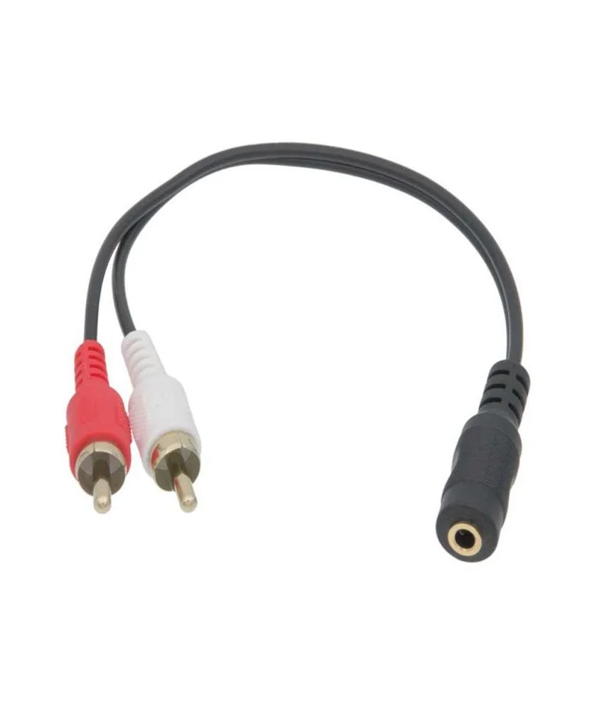 Cabo Jack 3.5mm Stereo Fãªmea a 2 X Rca Macho, 20 Cm Preto