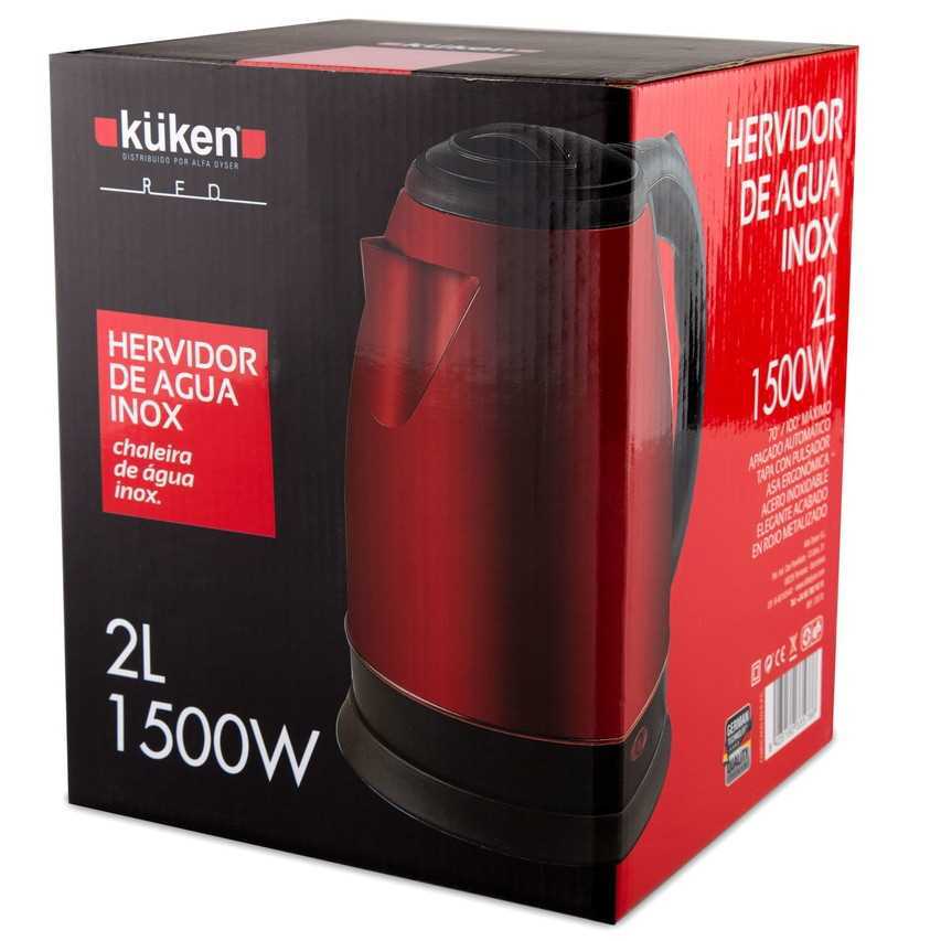 Küken 33578 Chaleira Elétrica 2 L 1500 W Preto, V.