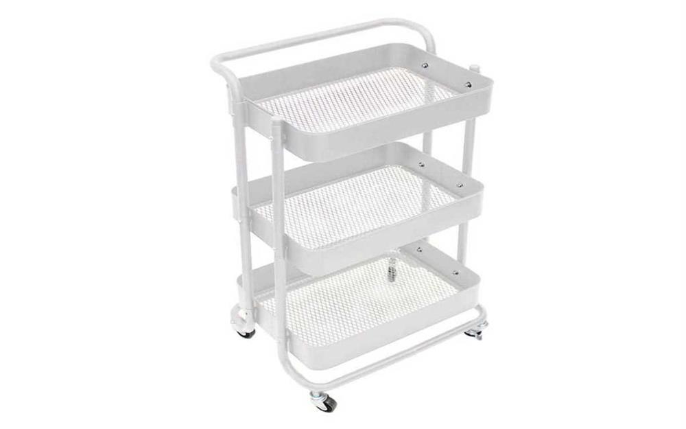 Carrinho de Cozinha - Metal - Branco - 46 X 35 X 76,5 Cm