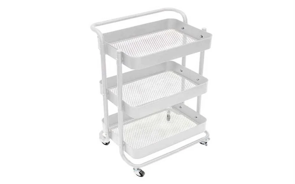 Carrinho de Cozinha - Metal - Branco - 46 X 35 X 76,5 Cm