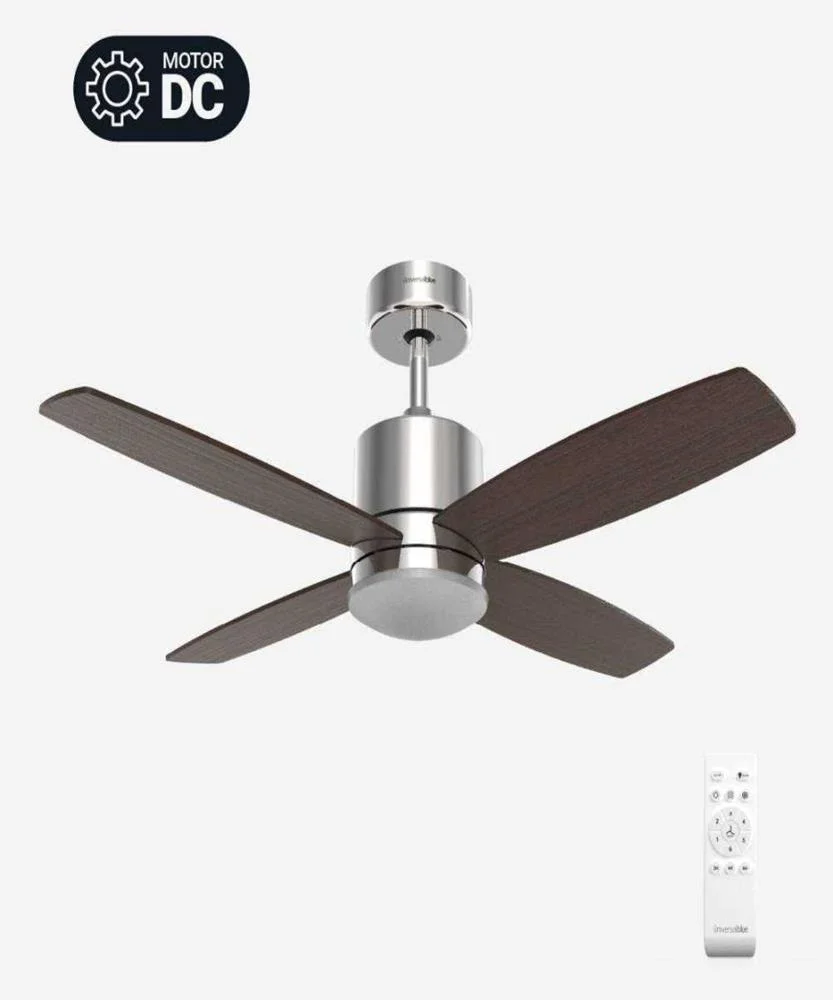 MIDI Ventilador de Teto Inox-Preto Motor DC