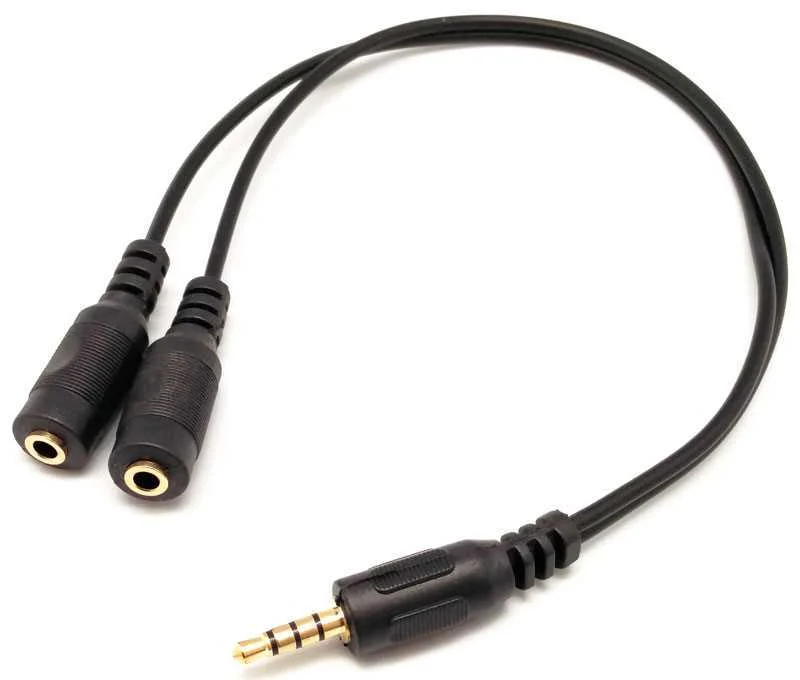 Cabo Jack 3.5mm Macho  - 2x Jack 3.5mm Fêmea