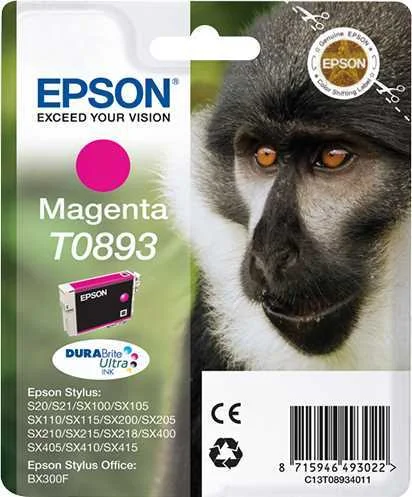 EPSON MONKEY TINTEIRO MAGENTA T0893 TINTA DURABRI.