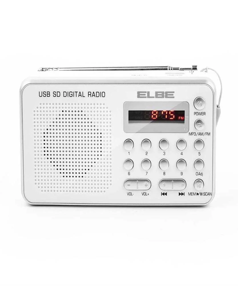 Elbe Rf-49-Usb Rádio Pessoal Digital Branco