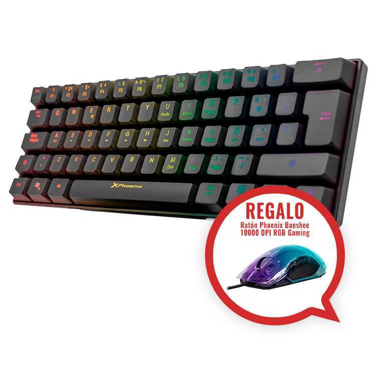 Teclado Phoenix Mirage Preto+Rato Phoenix Banshee