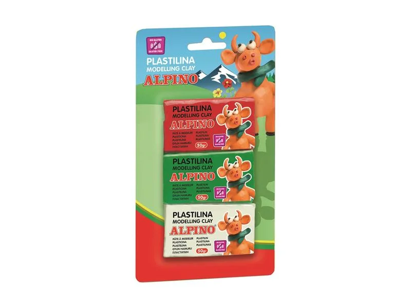 Blister 3 Unidades Plastilina  de 50 Grs. Alpino .