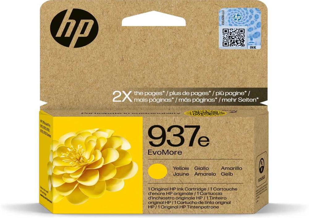 Hp Tinteiro Evomore 937e Original Amarelo