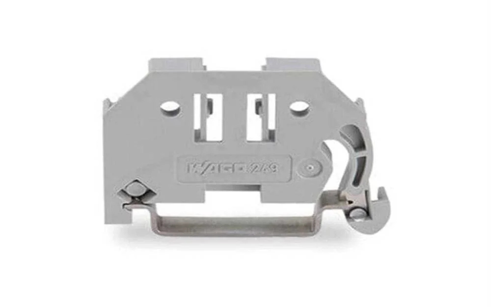 Batente Sem Parafusos com 6 Mm de Largura para Calha Din 35 X 15 e 35 X 7,5, Cinzento
