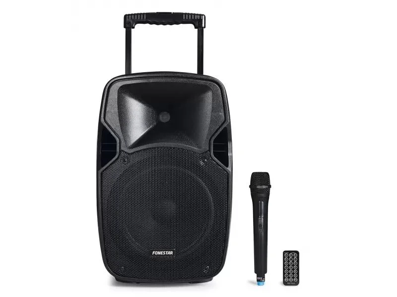 Coluna Portátil 10". 100 W Máx., 20 W Rms. 1 Microfone Sem Fios de Mão Uhf. Reprodutor Bluetooth/Usb
