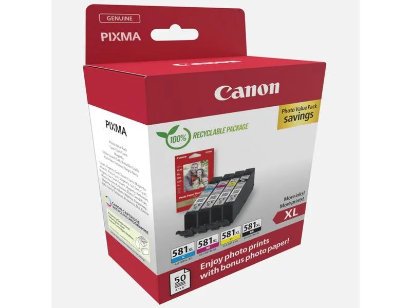 Canon Cli-581xl Bk/C/M/Y Photo Value Pack