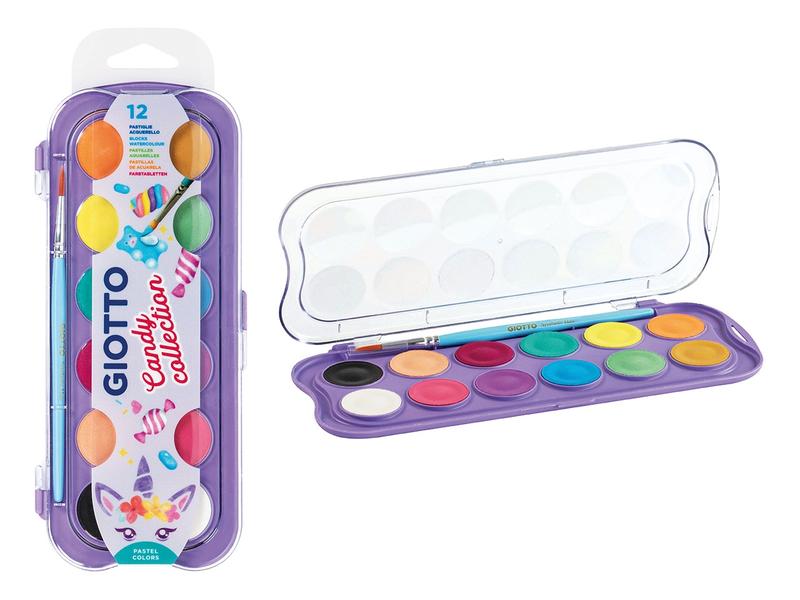 Estuche 12 Acuarelas Candy Collection 30 Mm + Pincel Giotto F351600