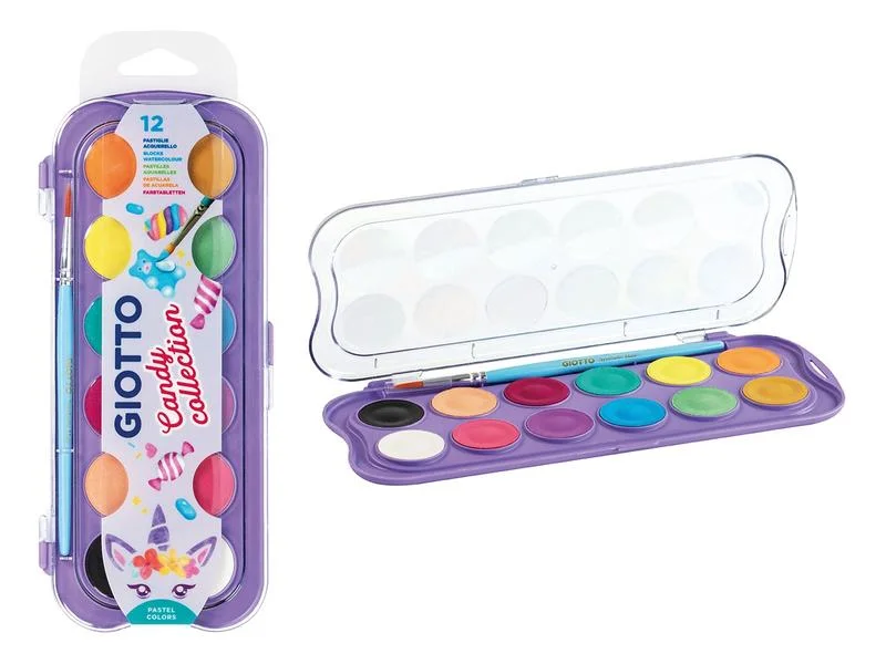 Estuche 12 Acuarelas Candy Collection 30 Mm + Pin.