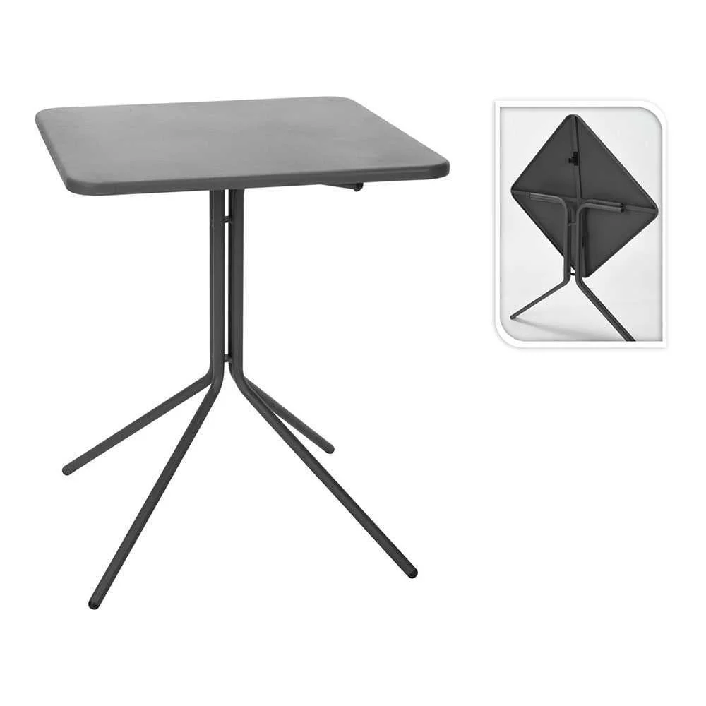 Mesa Dobr&aacute;vel 58x58x70cm Cinzento Escuro