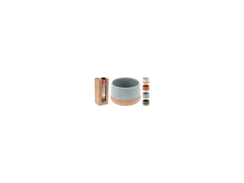 Kit 4 Tigelas de Cerâmica, 9x5cm, 210000960. Siaki