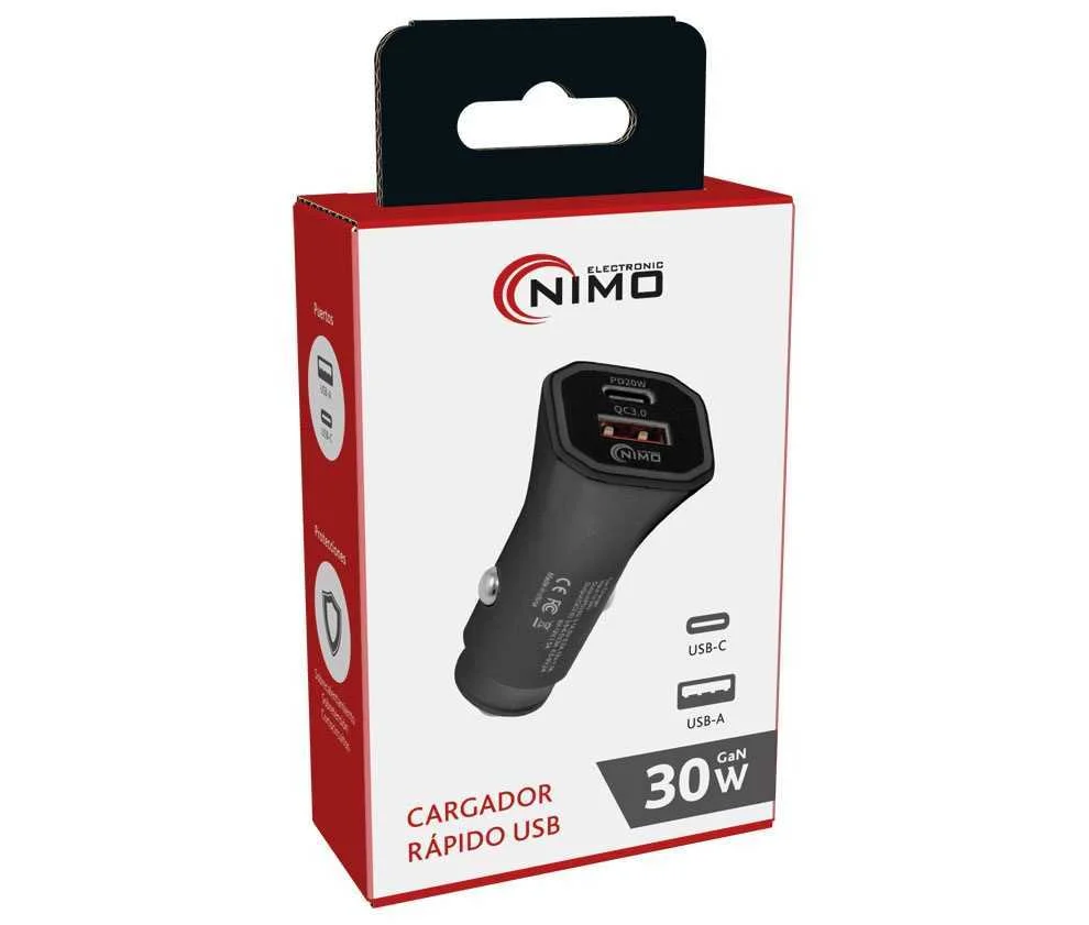 Carregador Isqueiro Duplo Usb-C + Usb-A 30w - Nimo