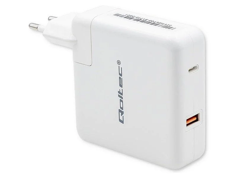 Qoltec Gan Charger Fast 108w | 5-20v | 3-4.7a | Usb C | White