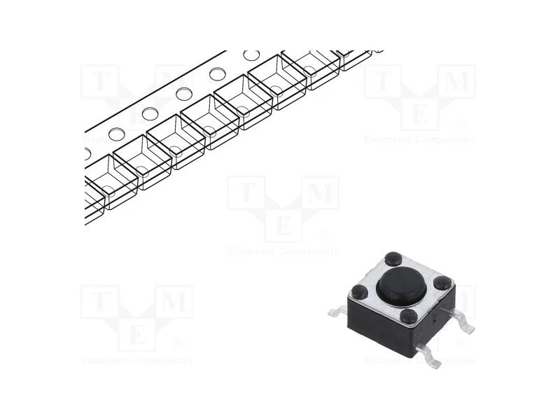 Microinterruptor Tact, Spst-No, Pos: 2, 0,05a/12vdc, Smt, 1,6n