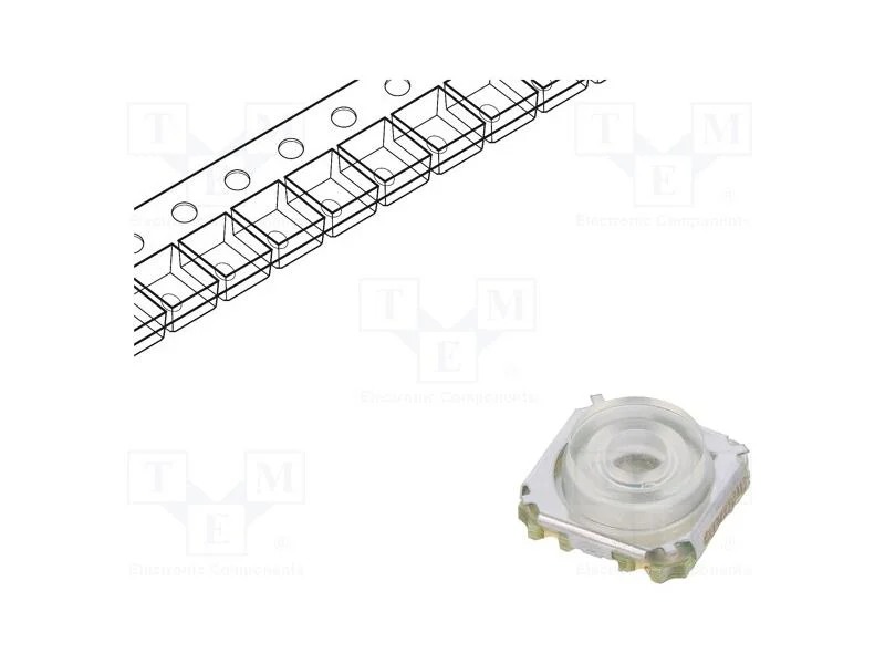 Microinterruptor TACT, SPST-NO, Pos: 2, 0,05A/28V.
