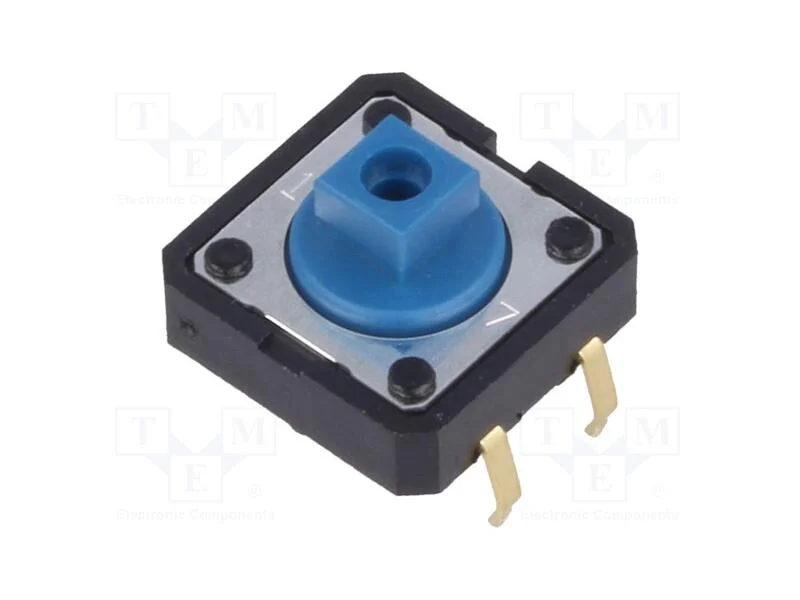 Microinterruptor TACT, SPST-NO, Pos: 2, 0,05A/24V.
