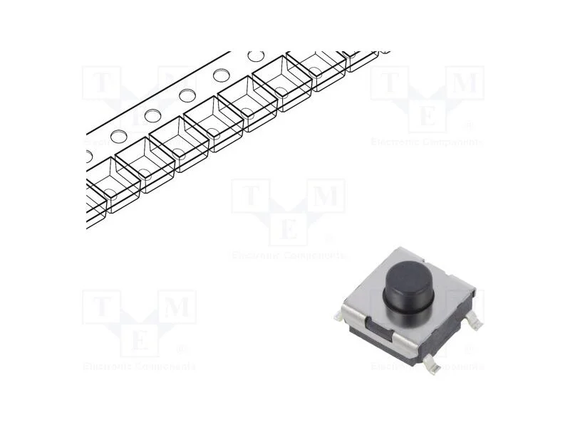 Microinterruptor TACT, SPST-NO, Pos: 2, 0,05A/24V.
