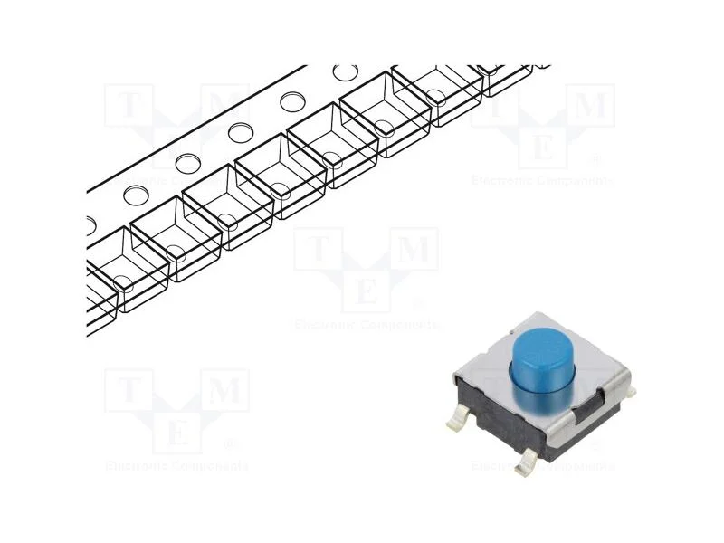 Microinterruptor TACT, SPST-NO, Pos: 2, 0,05A/24V.