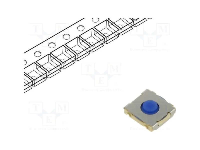 Microinterruptor TACT, SPST-NO, Pos: 2, 0,05A/24V.