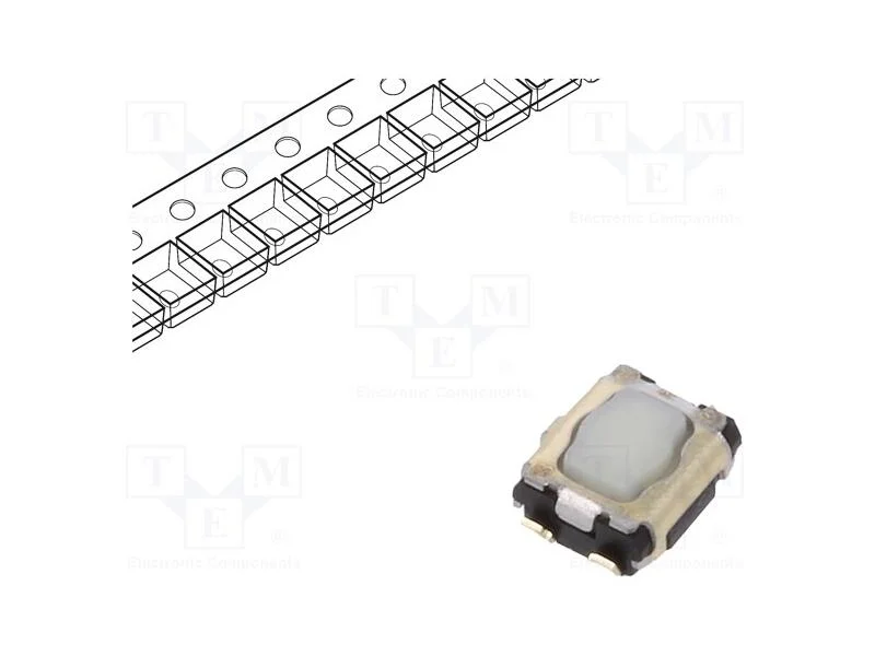 Microinterruptor Tact, Spst, Pos: 2, Smt, Não Disp, 3,5n, 1,7mm