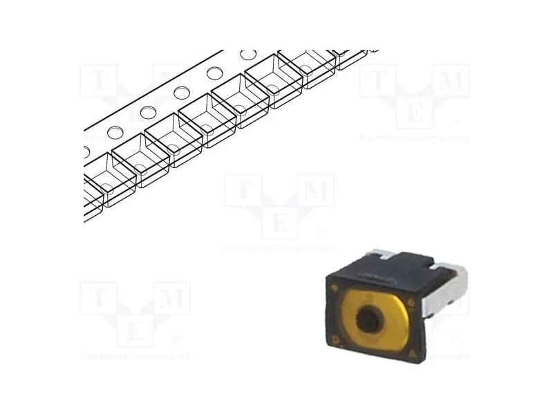 Microinterruptor TACT, SPST, Pos: 2, 0,02A/15VDC,.