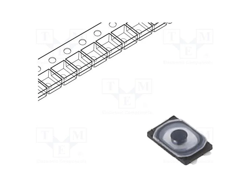 Microinterruptor TACT, SPST, Pos: 2, 0,02A/15VDC,.