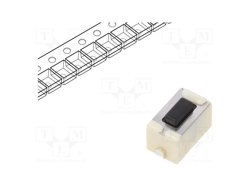 Microinterruptor TACT, SPST, Pos: 2, 0,05A/12VDC,.