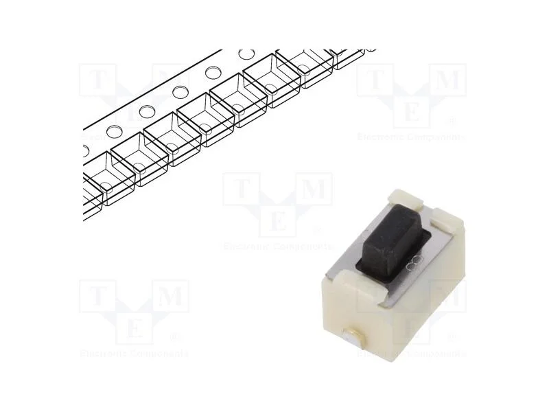 Microinterruptor TACT, SPST, Pos: 2, 0,05A/12VDC,.
