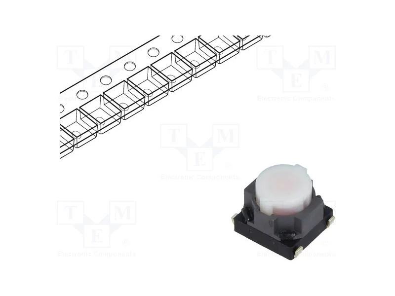 Microinterruptor TACT, SPST, Pos: 2, 0,02A/15VDC,.