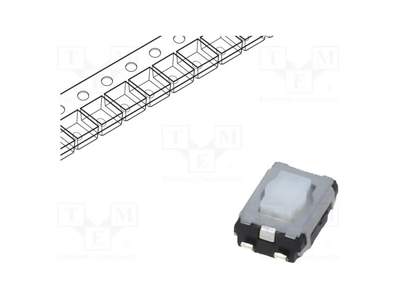Microinterruptor TACT, SPST, Pos: 2, 0,02A/15VDC,.