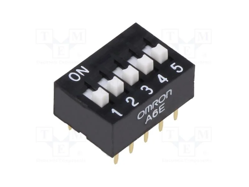 Interruptor: DIP-SWITCH, Quantidade de secções: 5.