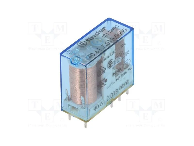 Relé: eletromagnético, SPDT, Ubobina : 18VDC, Ico.