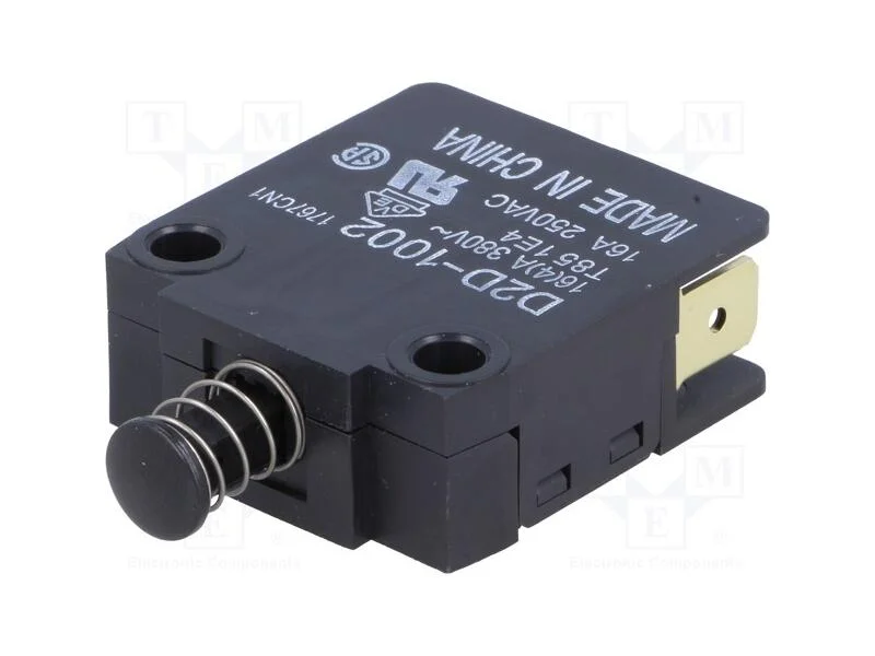 Interruptor: de Porta, Pos: 2, Spst-Nc, 16a/250vac, Preto, Roscado