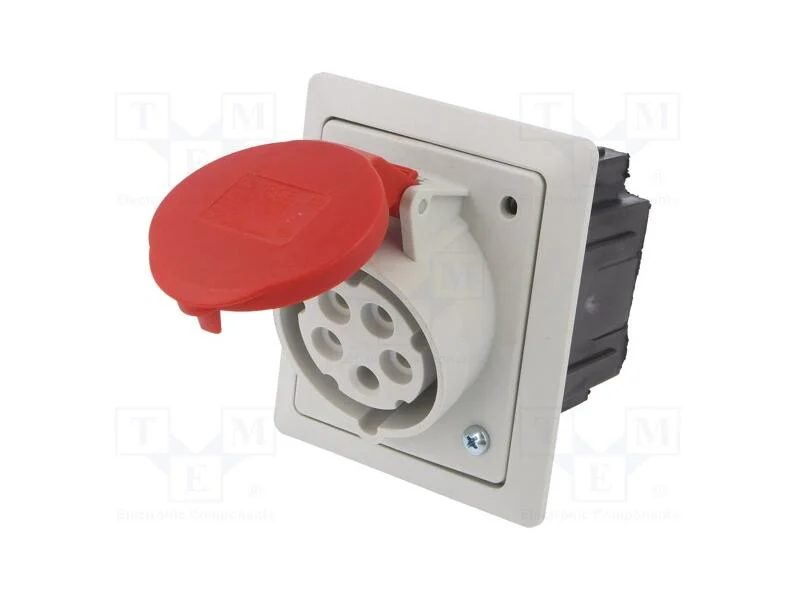 Conector: de alimenta&ccedil;&atilde;o AC 3 fases, tomada, f&ecirc;me.