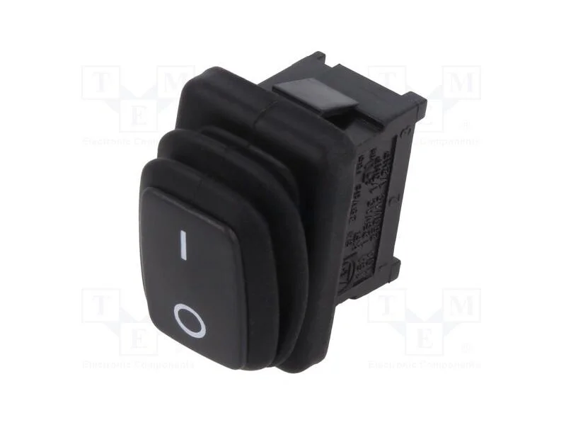 ROCKER, SPST-NO, Pos: 2, OFF-ON, 10A/250VAC, 6A/2.