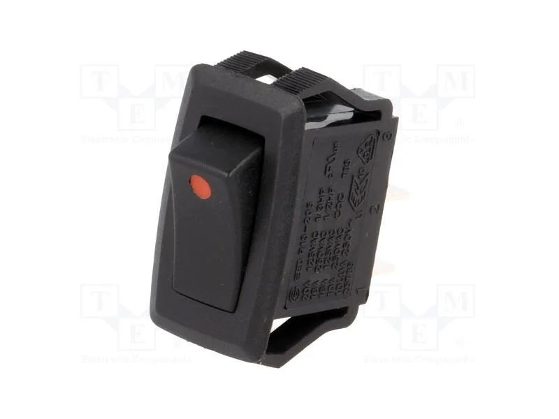 ROCKER, SPST, Pos: 2, ON-OFF, 16A/250VAC, preto-v.