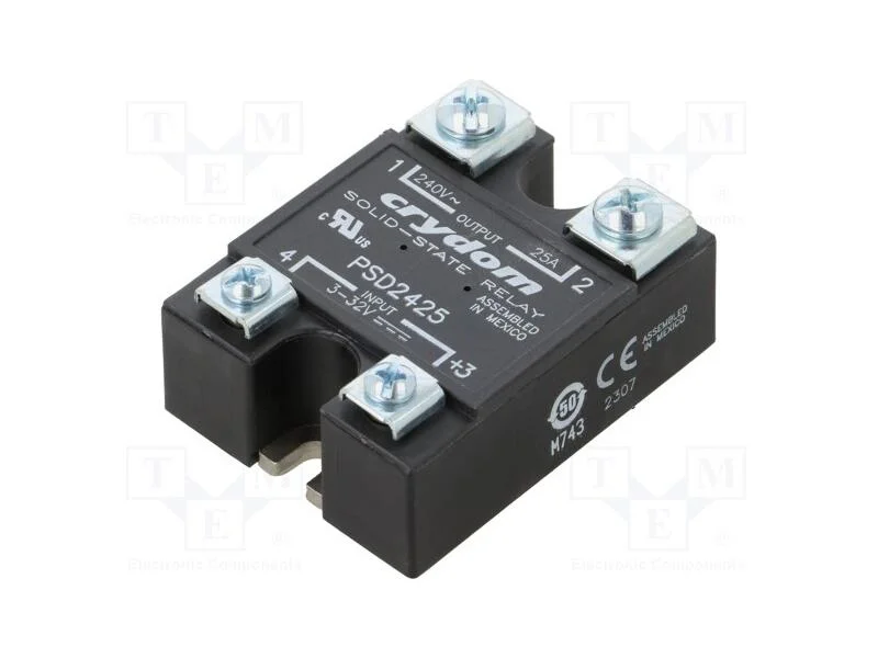 Relé: Semicondutores, Ucoma: 3÷32vdc, 25a, 90÷280vac, -40÷80c
