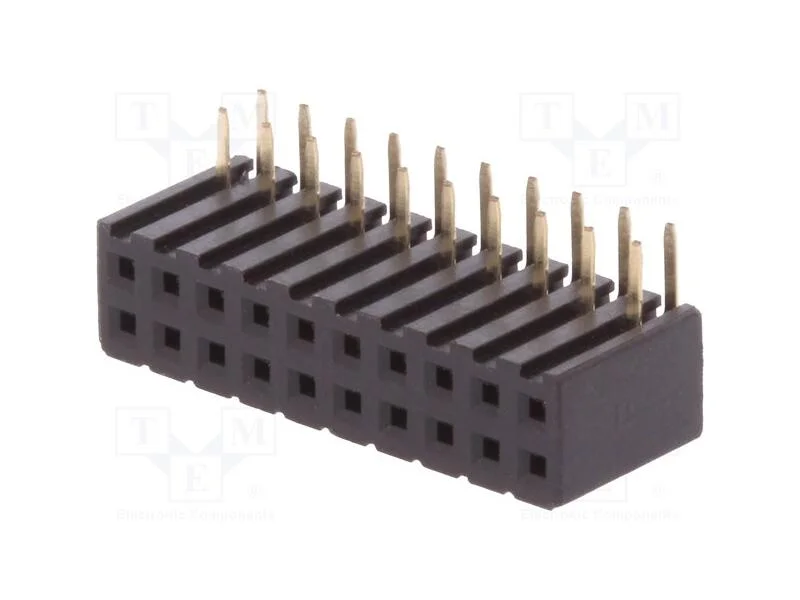Tomada, pinos, fêmea, PIN: 20, angulares 90, 2mm,.