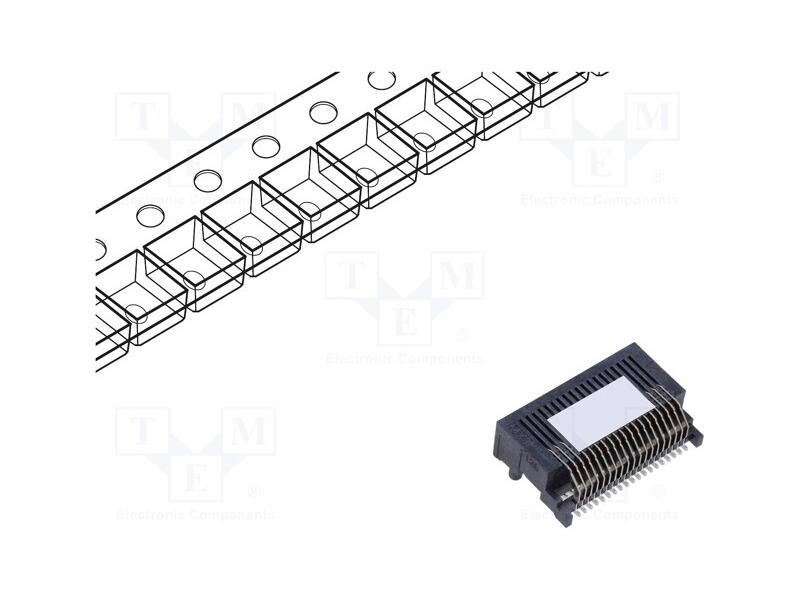 Conector: Qsfp14, Ipass, Pin: 38, Smt, Horizontais, 0,38um