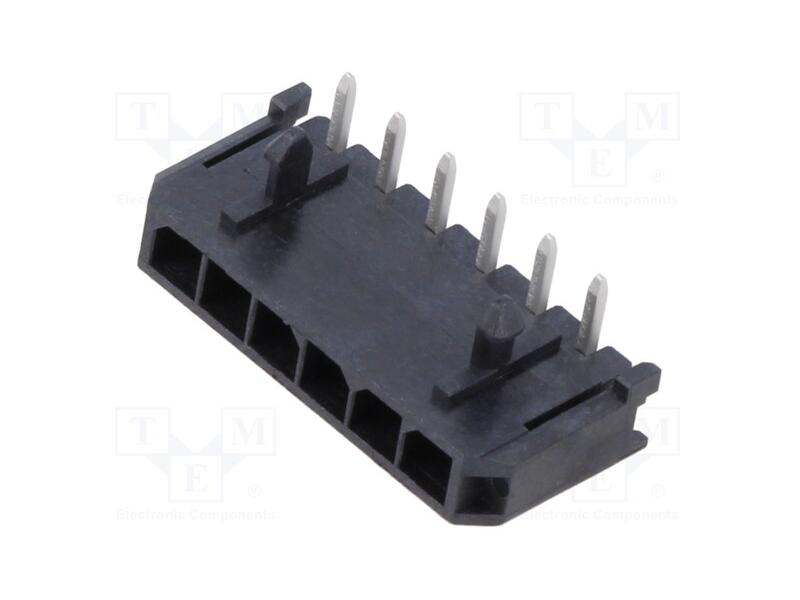 Conector: Fio-Placa, Micro-Fit 3.0, Pin: 6, Tomada, Macho, 3mm, 5a