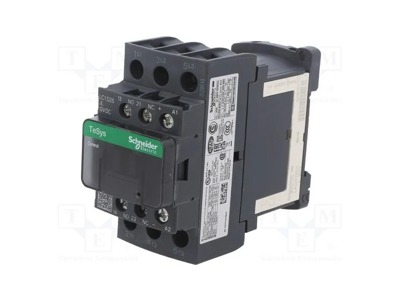 Contator: 3 Polos, No X3, Contatos Auxiliares: Nc + No, 12vdc, 25a