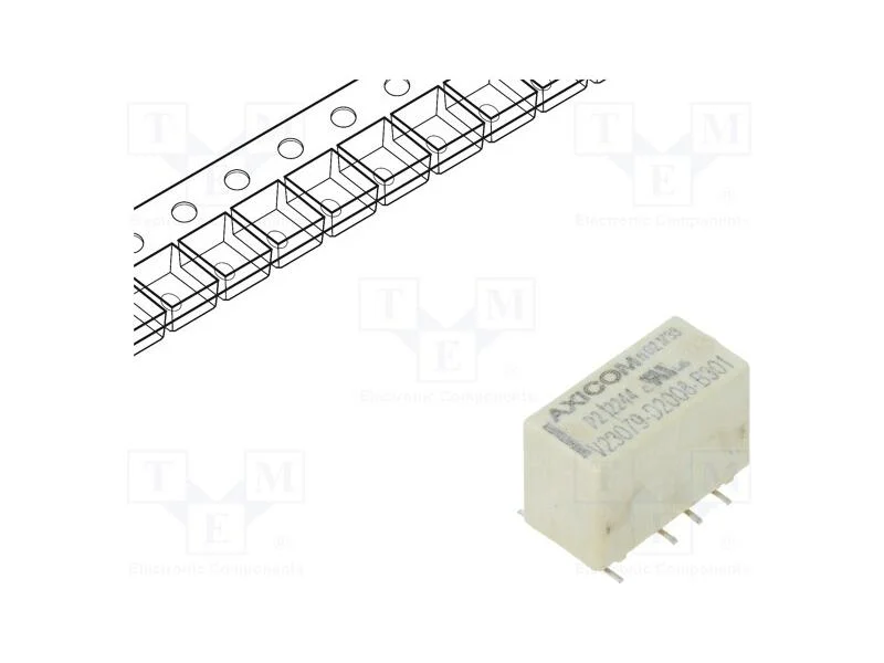 Rel&eacute;: Eletromagn&eacute;tico, Dpdt, Ubobina: 3vdc, 2a, 0,5a/125vac, Smt